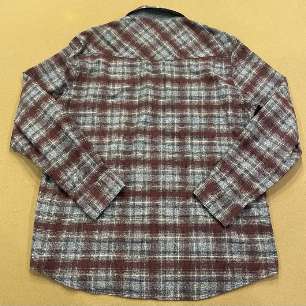 32 Bar Blues 100% Cotton Plaid Pearl Snap Button Down Shirt Size Large - Picture 9 of 13